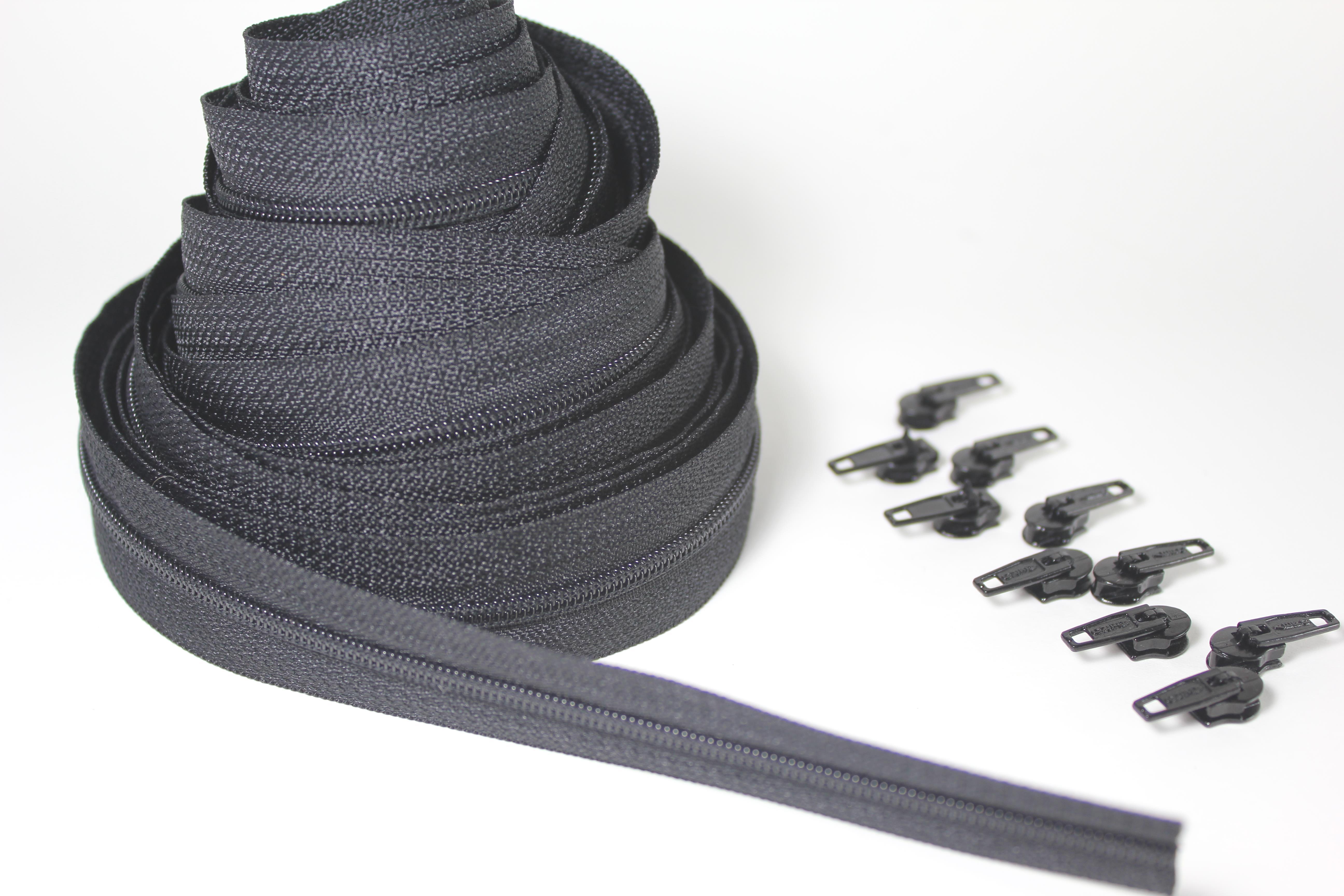 Black Continuous Zipper Size No 3 Large Zippers